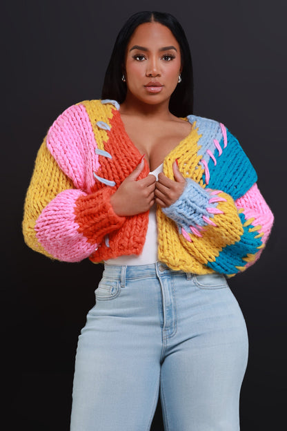 MULTICOLOR KNIT CARDIGAN