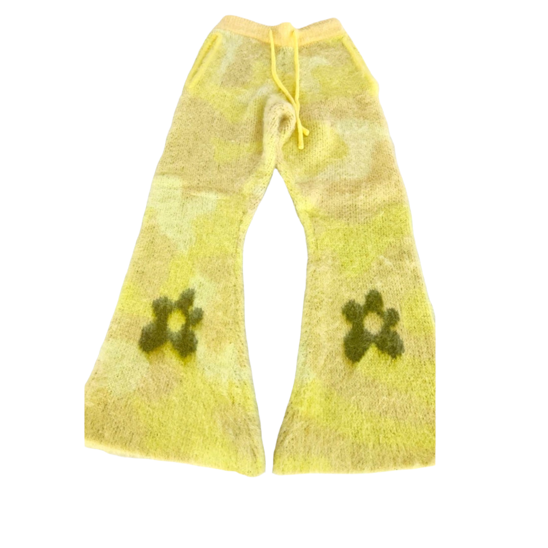 Yellow Mohair Blend Drawstring pants