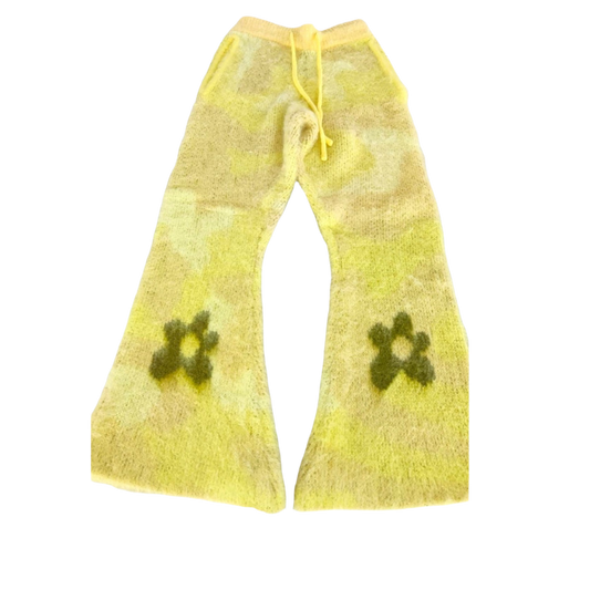 Yellow Mohair Blend Drawstring pants