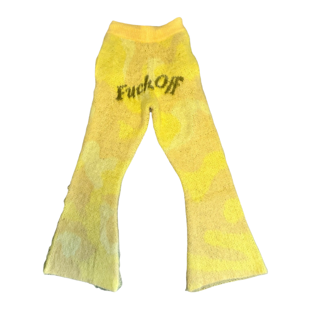 Yellow Mohair Blend Drawstring pants