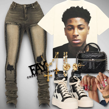 NBA YOUNGBOY OVERSIZED GRAPHIC TEE